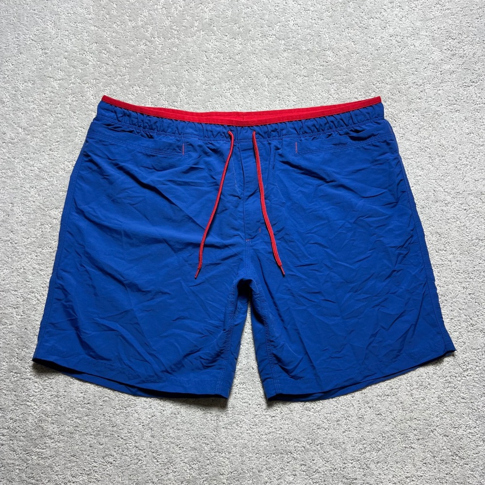 Duluth Trading Co Grab Shorts Mens‎ 2XL Blue Red Swim Trunks Board Mesh Lined